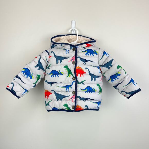 Mini Boden Other - Mini Boden Cosy Sherpa Lined Dinosaur Puffer Jacket 12-18 Months